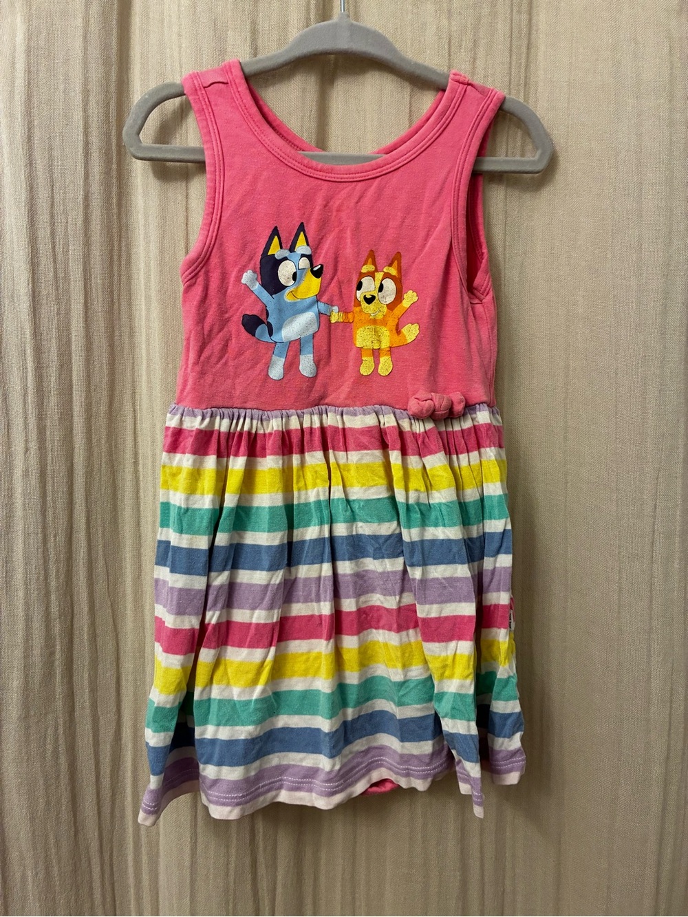 Girls Pink Bluey & Bingo Striped Tank Dress little sleepies 12-18